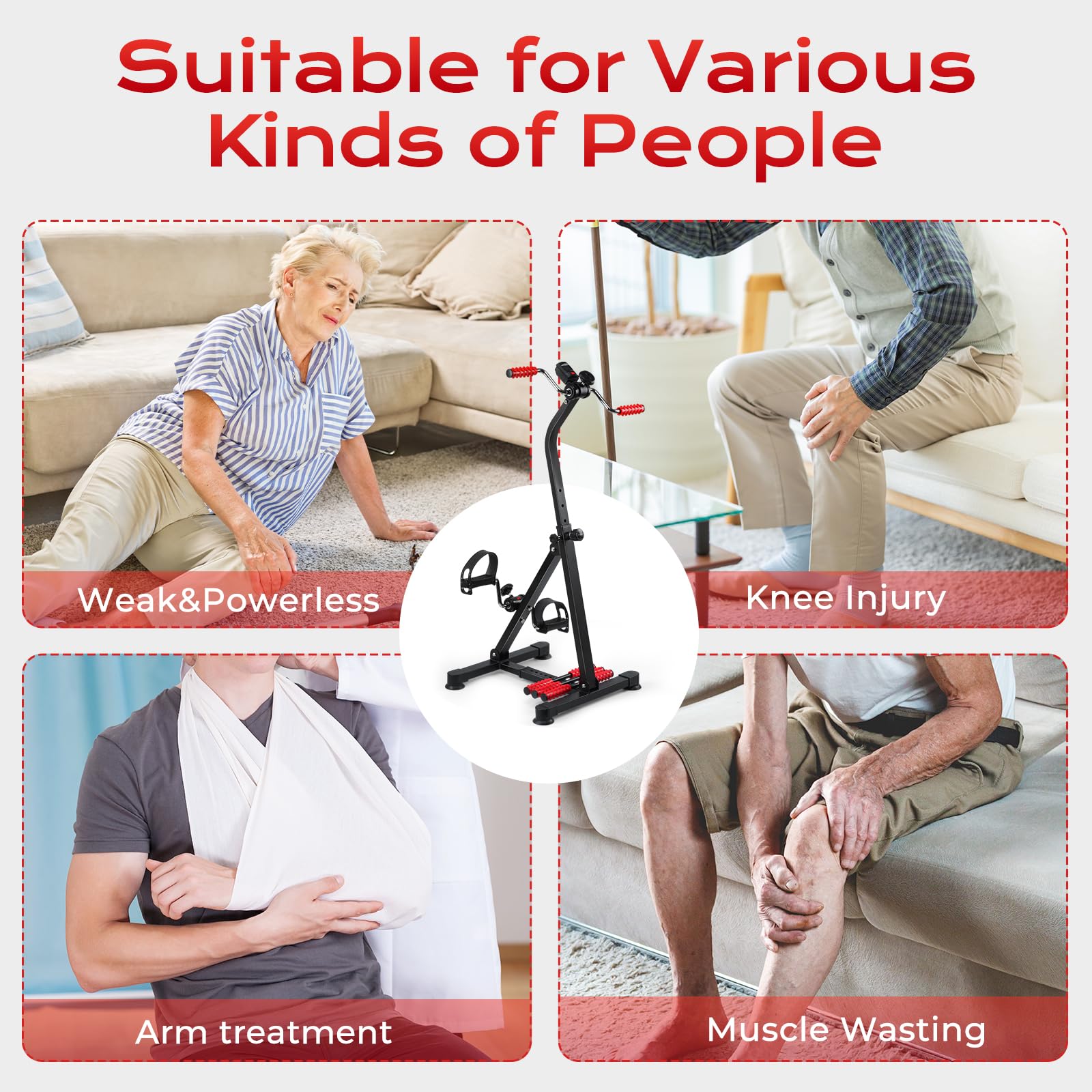 【中古】Exercise for Older Adults ACE ZIDAFIT Adjustable Pedal Exerciser Bike for Seniors - Hand